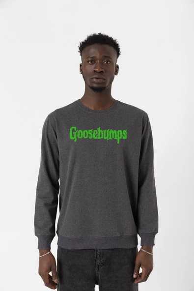 Goosebumps Lettern Füme Erkek 2ip Sweatshirt