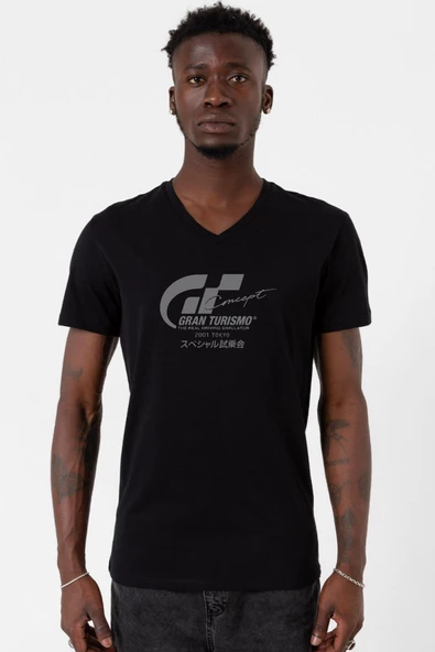 Gran Turismo Concept Siyah Erkek V yaka Tshirt