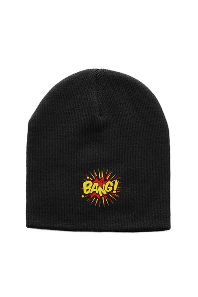 Big Bang Theory Bang Logo Siyah Örme Bere