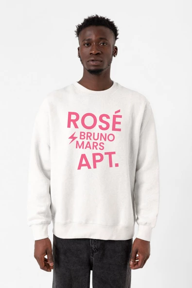 BLACKPINK ROSE BRUNO MARS APT Beyaz Erkek 2ip Sweatshirt
