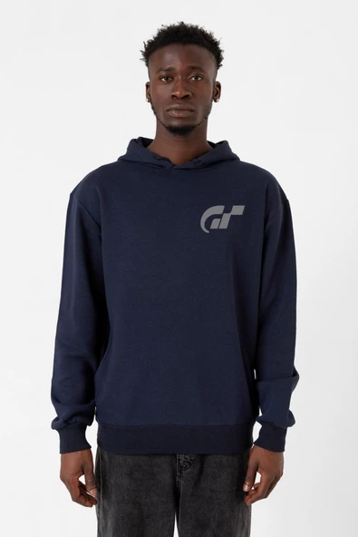 Gran Turismo Pocket Logo Lacivert Erkek 3ip Kapşonlu