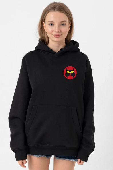 Inspector Gadget Mad Siyah Kadın 3ip Kapşonlu ürün görseli