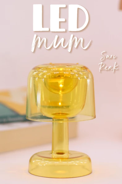 Led Mum İskandinav Tip Pil Dahil Dumansız Alev Ledli Yapay Dekoratif Mum Dekor Işığı Sarı PT428 - 2