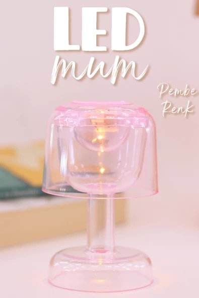 Led Mum İskandinav Tip Pil Dahil Dumansız Alev Ledli Yapay Dekoratif Mum Dekor Işığı Pembe PT428 - 2