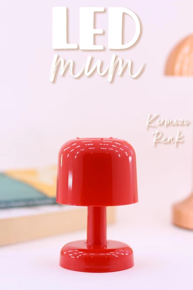 Led Mum İskandinav Tip Pil Dahil Dumansız Alev Ledli Yapay Dekoratif Mum Dekor Işığı Kırmızı PT427 - 2