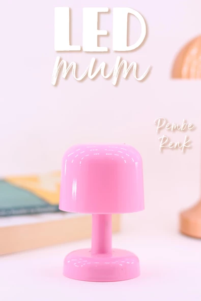 Led Mum İskandinav Tip Pil Dahil Dumansız Alev Ledli Yapay Dekoratif Mum Dekor Işığı Pembe PT427 - 2