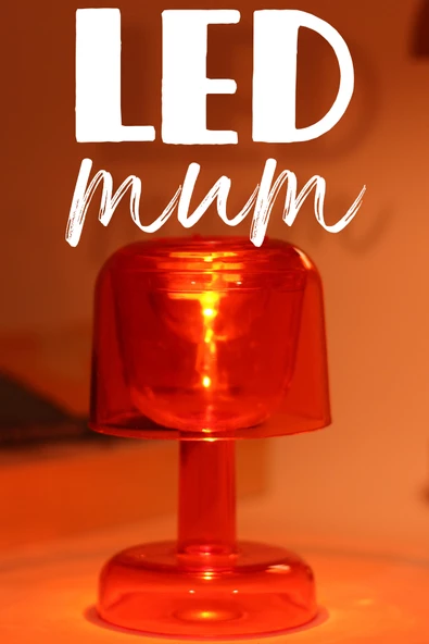 Led Mum İskandinav Tip Pil Dahil Dumansız Alev Ledli Yapay Dekoratif Mum Dekor Işığı Kırmızı PT428