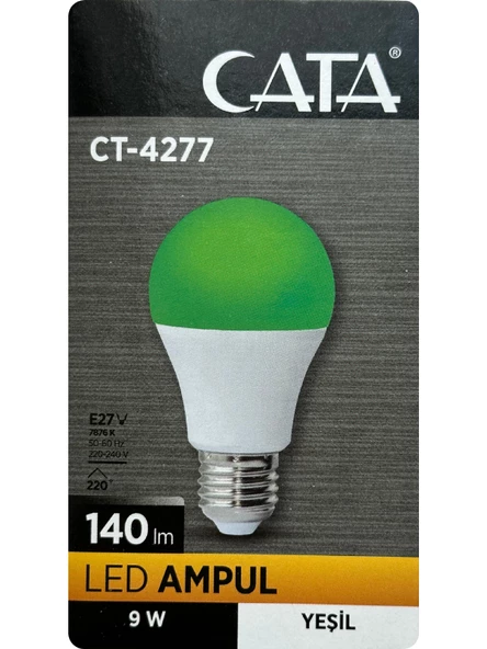 Cata CT-4277 9W Yeşil Işık E27 Duylu Led Ampul