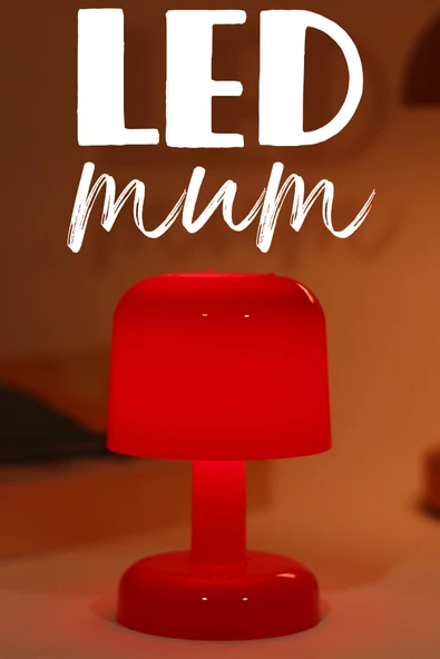 Led Mum İskandinav Tip Pil Dahil Dumansız Alev Ledli Yapay Dekoratif Mum Dekor Işığı Kırmızı PT427