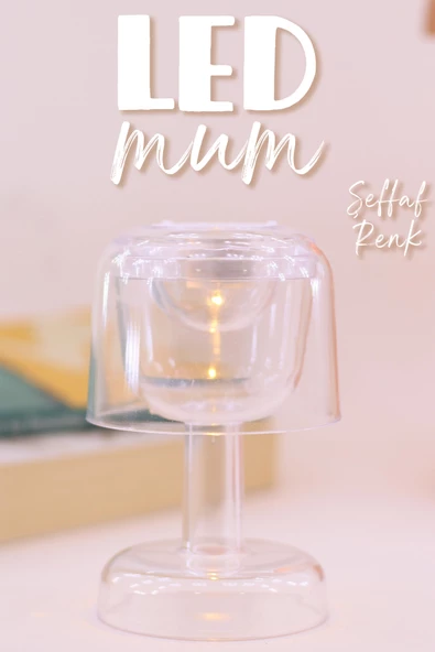 Led Mum İskandinav Tip Pil Dahil Dumansız Alev Ledli Yapay Dekoratif Mum Dekor Işığı Şeffaf PT428 - 2