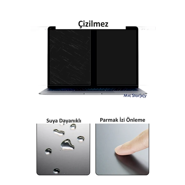 MacBook Air 13 ve MacBook Pro 13 Mat Anti Glare Ekran Koruyucu Yansıma Önleyici Touch Bar Touch ID - Resim 5