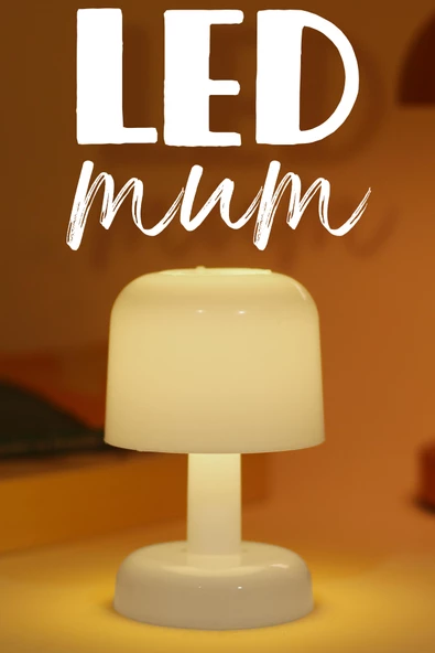 Led Mum İskandinav Tip Pil Dahil Dumansız Alev Ledli Yapay Dekoratif Mum Dekor Işığı Beyaz PT427