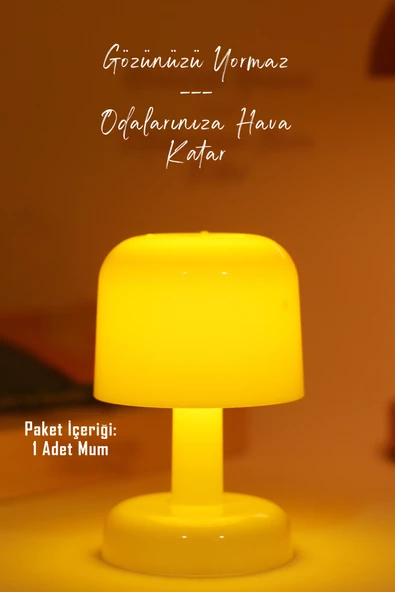 Led Mum İskandinav Tip Pil Dahil Dumansız Alev Ledli Yapay Dekoratif Mum Dekor Işığı Krem PT427 - 3