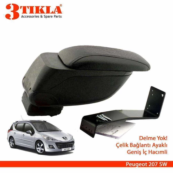 Renault Clio 4 SW 2015 Delmesiz Çelik Ayaklı Siyah Kolçak Kol Dayama