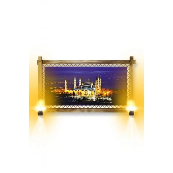 Kanvas İstanbul Rustik Lambalı Tablo