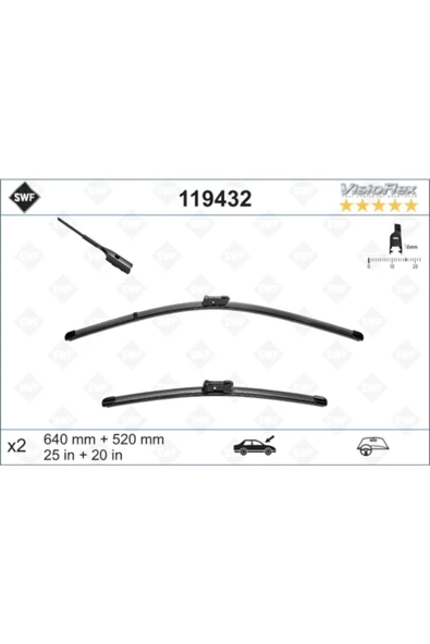 Valeo 119432 Silecek Süpürgesi Ön Audı A6-a7-a8 2010 640 X 520 Mm Volkswagen-audı-seat-skod