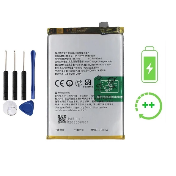 Oppo A54 İle Uyumlu  Güclendirilmis İthal Pil Batarya BLP851 ürün görseli 1