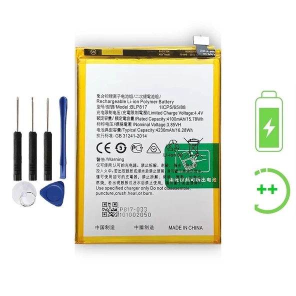 Oppo A15S İle Uyumlu  Güclendirilmis İthal Pil Batarya BLP817 ürün görseli 1