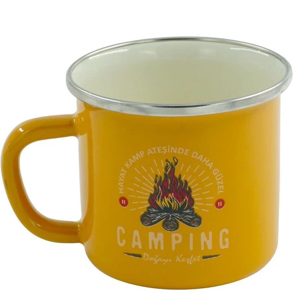 Orcamp Retro Emaye Camping 180 ml Kupa OUT-1900 Sarı