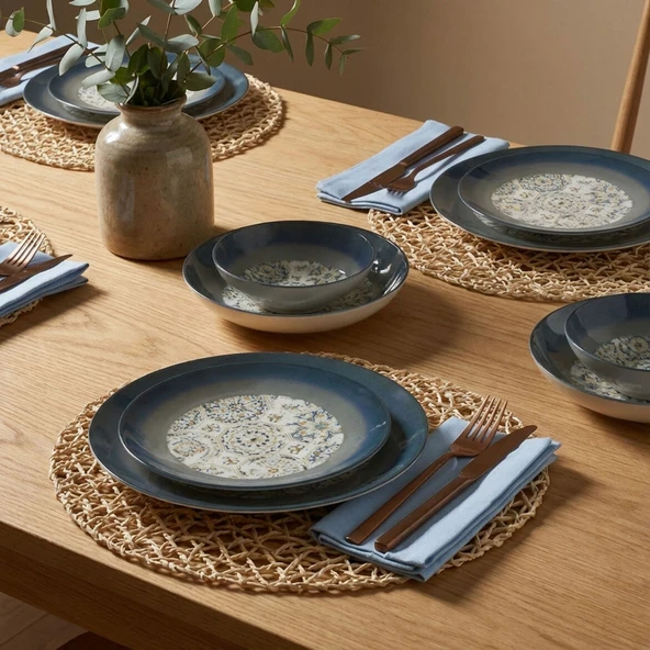 GÜRAL PORSELEN Camelia 24 Parça 6 Kişilik Yemek Takımı 3200 - Resim 6