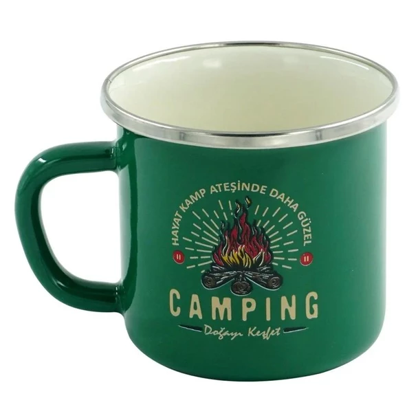 Orcamp Retro Emaye Camping 180 ml Kupa OUT-1900 Yeşil