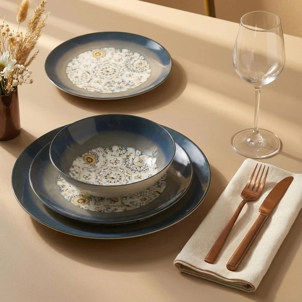 GÜRAL PORSELEN Camelia 24 Parça 6 Kişilik Yemek Takımı 3200 - Resim 3