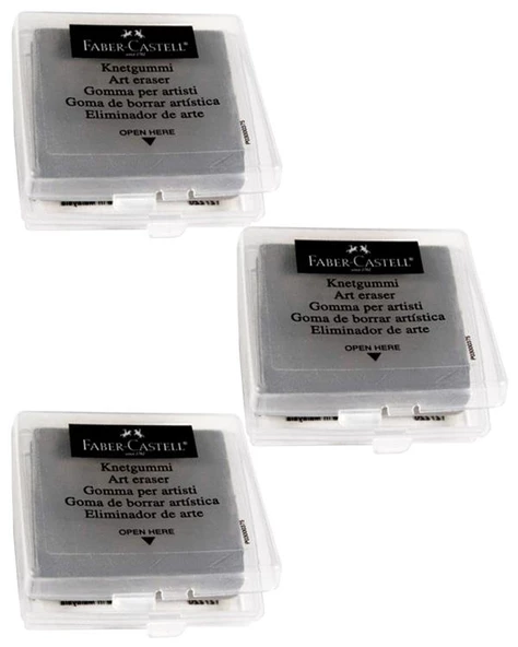 Faber Castell Yoğrulabilir Çizim Silgisi Gri 3 Adet 127220 - 2