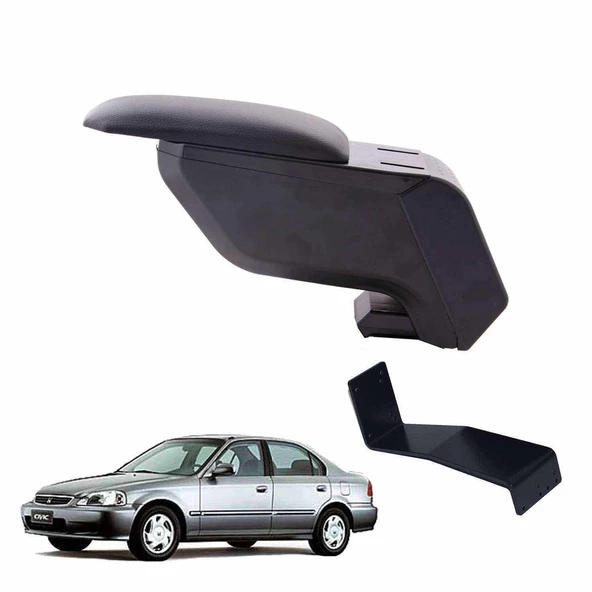 Honda Civic 1999 Delmesiz Çelik Ayaklı Siyah Kolçak Kol Dayama