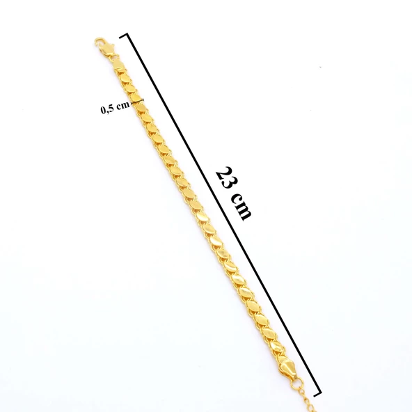 22 Ayar Altın Kaplama Arpa - Halep Model Kadın Bileklik BLK-170 - Resim 4