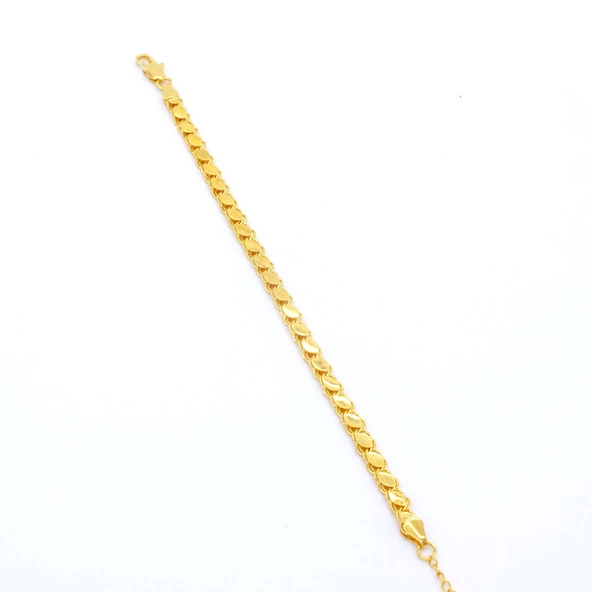 22 Ayar Altın Kaplama Arpa - Halep Model Kadın Bileklik BLK-170 - Resim 3