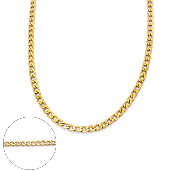 Çelik Zincir Altın Kaplama Figaro Model 4MM ZN-111 ürün görseli