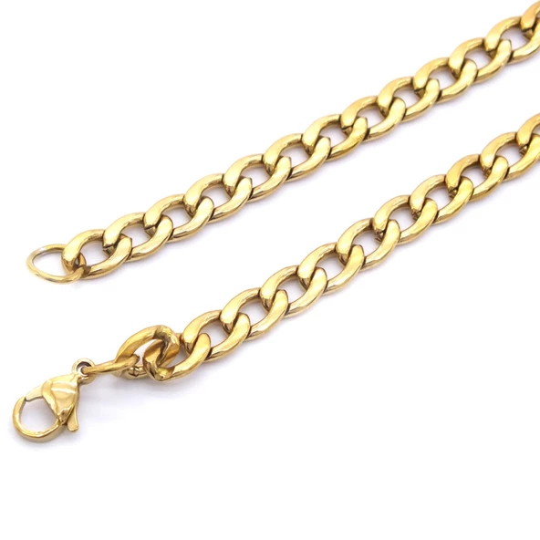 Çelik Zincir Altın Kaplama Figaro Model 4MM ZN-111 - Resim 4