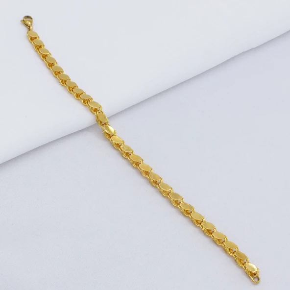 22 Ayar Altın Kaplama Arpa - Halep Model Kadın Bileklik BLK-170 - Resim 6