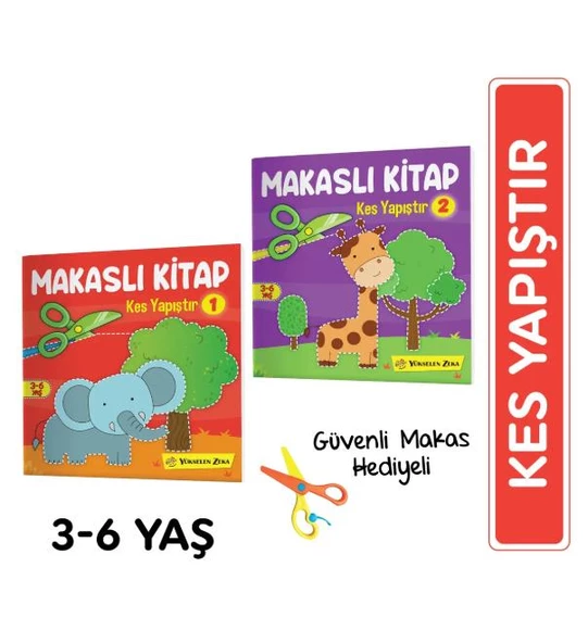 Y.Z. Kes Yapıştır Oyun Seti Makaslı Kitap Seti (Makas Hediyeli) - 5