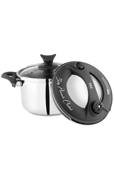 Taç Taç Baby İndüksiyon Tabanlı Düdüklü Tencere 3,5 lt Gri - 2