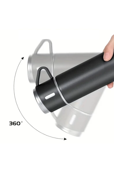 BUENOS Paslanmaz Çelik Termos Renkli 3 Bardaklı 500 ML Kutulu Set - 2