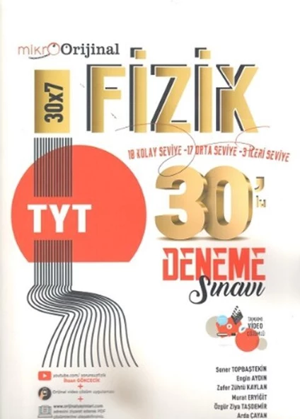 Orijinal Mikro TYT Fizik 30 lu Deneme Sınavı