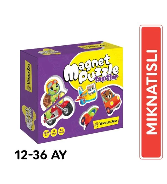 Y.Z. 12-36 Ay İlk Magnet Puzzle - Taşıtlar Dikkat Geliştiren Zeka Oyunu