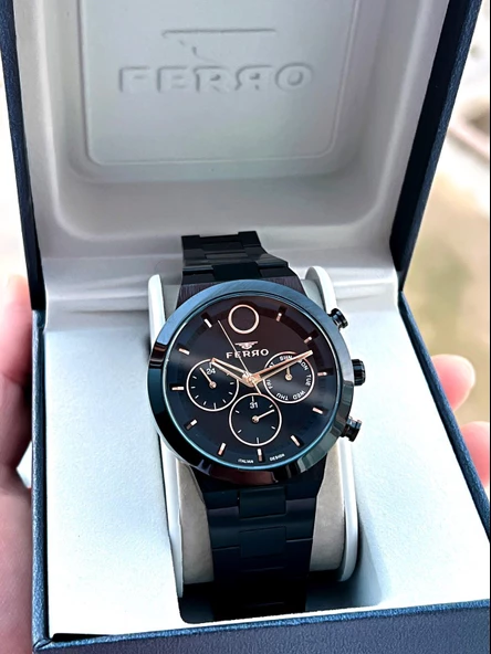 Ferro Çelik Kordon İç Fonksiyonları Aktif Takvimli 30 Mt Su Geçirmez Erkek Kol Saati F.EFM11568-EG - Resim 2