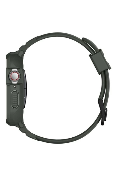 Spigen Apple Watch 45mm (Seri 9/8/7) Kılıf & Kordon Kayış Rugged Armor Pro Charcoal Gray - ACS00819