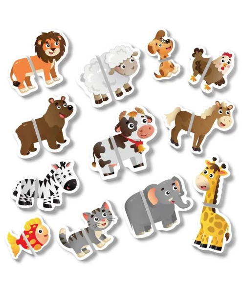 Y.Z. 12-36 Ay İlk Magnet Puzzle Hayvanlar Dikkat Geliştiren Zeka Oyunu - 3
