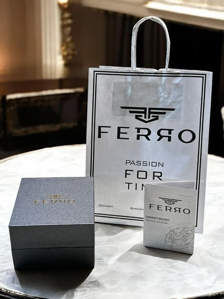 Ferro Çelik Kordon İç Fonksiyonları Aktif Takvimli 30 Mt Su Geçirmez Erkek Kol Saati F.EFM11568-L3 - Resim 8