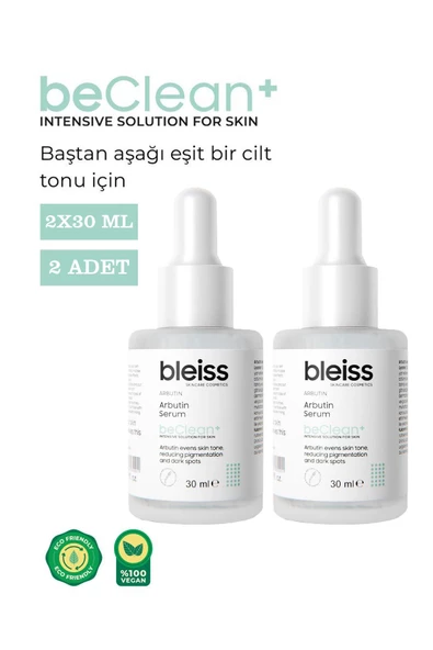 Bleiss beClean+ Cilt Tonu Eşitleyici ve Leke Karşıtı Arbutin Serum 30 ml 2 Adet