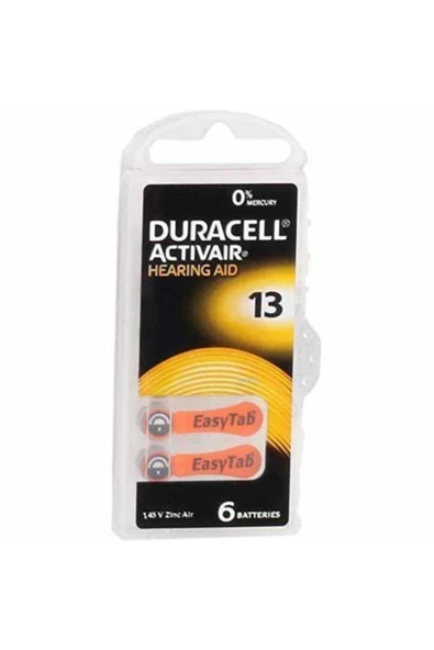 Duracell 13 Numara 6 lı Işitme Cihazı Pili