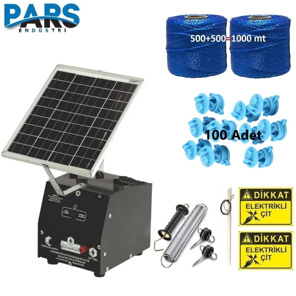 Pars P2518/1000D Güneş Enerjili Ve Akülü Elektrikli Hazır Çit Sistemi Demir İzolatörlü ürün görseli