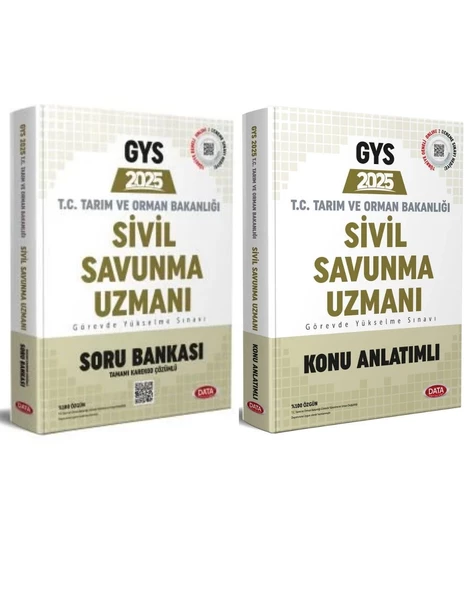 Data 2025 GYS Tarım ve Orman Bakanlığı Sivil Savunma Uzmanı Konu ve Soru 2 Kitap Set Data Yayınları - 2