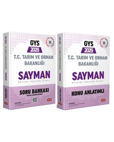 Data 2025 GYS Tarım ve Orman Bakanlığı Sayman Konu ve Soru 2 Kitap Set Data Yayınları - 2