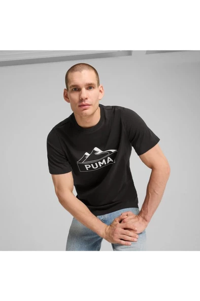 Puma OPEN ROAD Graphic Tee Erkek Tişört Siyah S-XXL