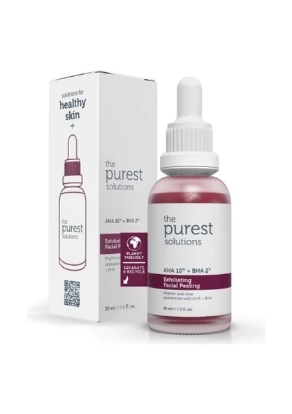 The Purest Solutions Aha 10% + Bha 2% Cilt Tonu Eşitleyici Yüz Peeling Serum 30 ml