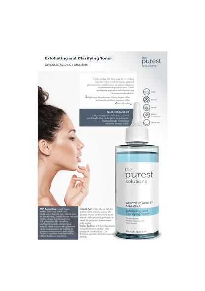 The Purest Solutions Exfoliating Clarifying Glycolic Acid 5% AHA + BHA Tonik 200 ml - 3